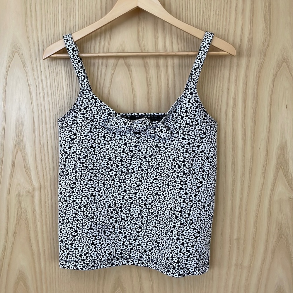 XXS Madewell knit black and white tank top